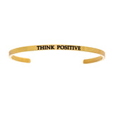 Intuitions Stainless Steel THINK POSITIVE Diamond Accent Cuff Bangle Bracelet fine designer jewelry for men and women